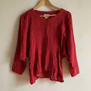 Anthropologie Maeve chatham red polka dots dolman sleeves